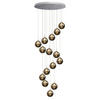 HÄNGELEUCHTE Energie 15-flammig 41/41/320 cm - Grau, Glas (41/41/320cm) - Nettlife