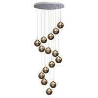 HÄNGELEUCHTE Energie 15-flammig 41/41/320 cm - Grau, Glas (41/41/320cm) - Nettlife