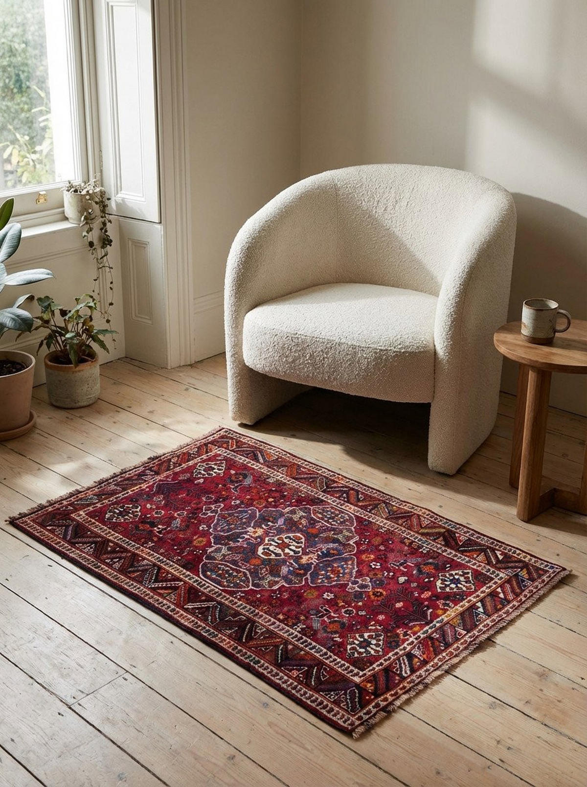 TEPPICH Gashgai Rot 161/110 cm Schurwolle - Rot, Textil (110/161cm) - Looma