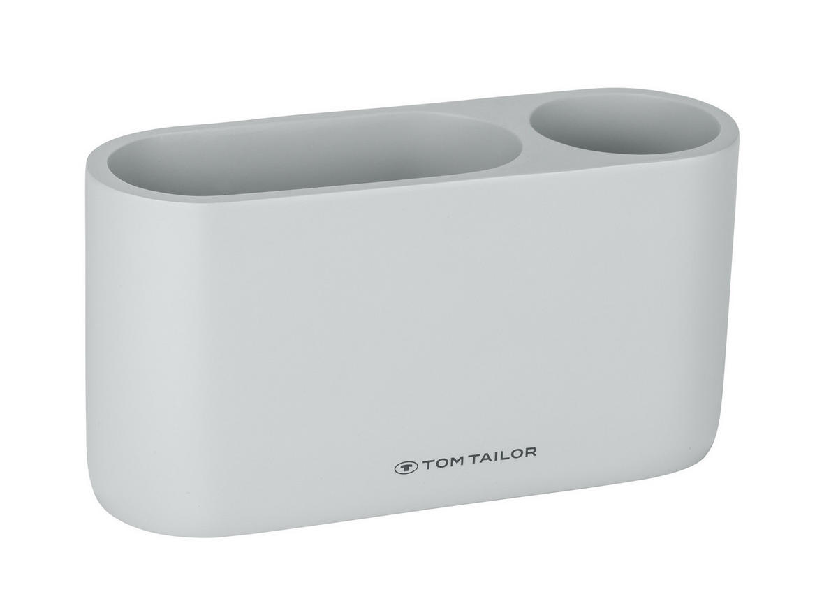 BADEZIMMERBECHER Zahnputzbecher - Grau, Kunststoff (18/9/6cm) - Tom Tailor