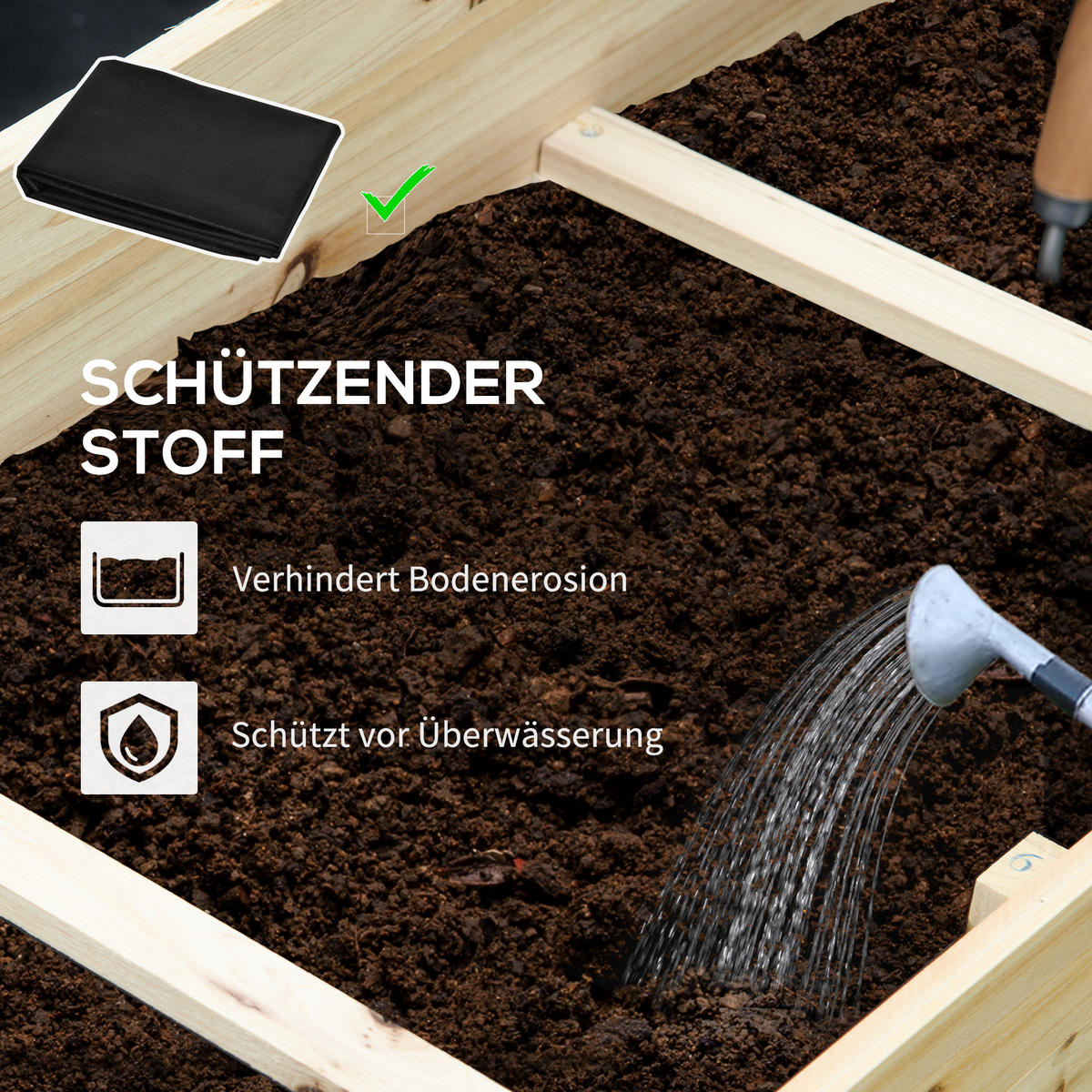 HOCHBEET, 3-stufige Blumenkasten, für Garten, Balkon, Tannenholz, Natur - Fichtefarben, Holz (100/54/117cm) - Outsunny