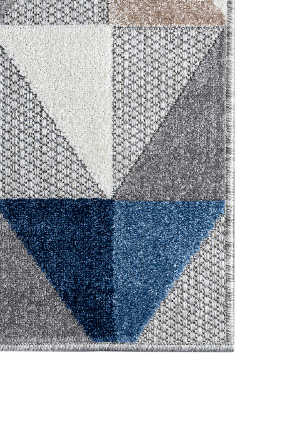 TEPPICH Outdoor Blue Grey Geometrisch Kurzflor Rechteckig- 160x230 cm - Taupe, Textil (160/230cm) - Mazovia