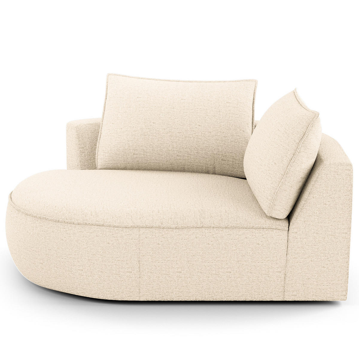 OTTOMANE - modular - Champagner/Schwarz, Kunststoff/Textil (126/82/154cm) - home24