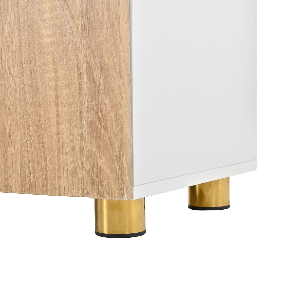 LOWBOARD in Naturfarben TV-Schrank mit Metallfüße, 180 L/35 B/40H(cm), für Wohnzimmer - Schwarz/Naturfarben, Holzwerkstoff/Metall (180/40/35cm) - STILVORA