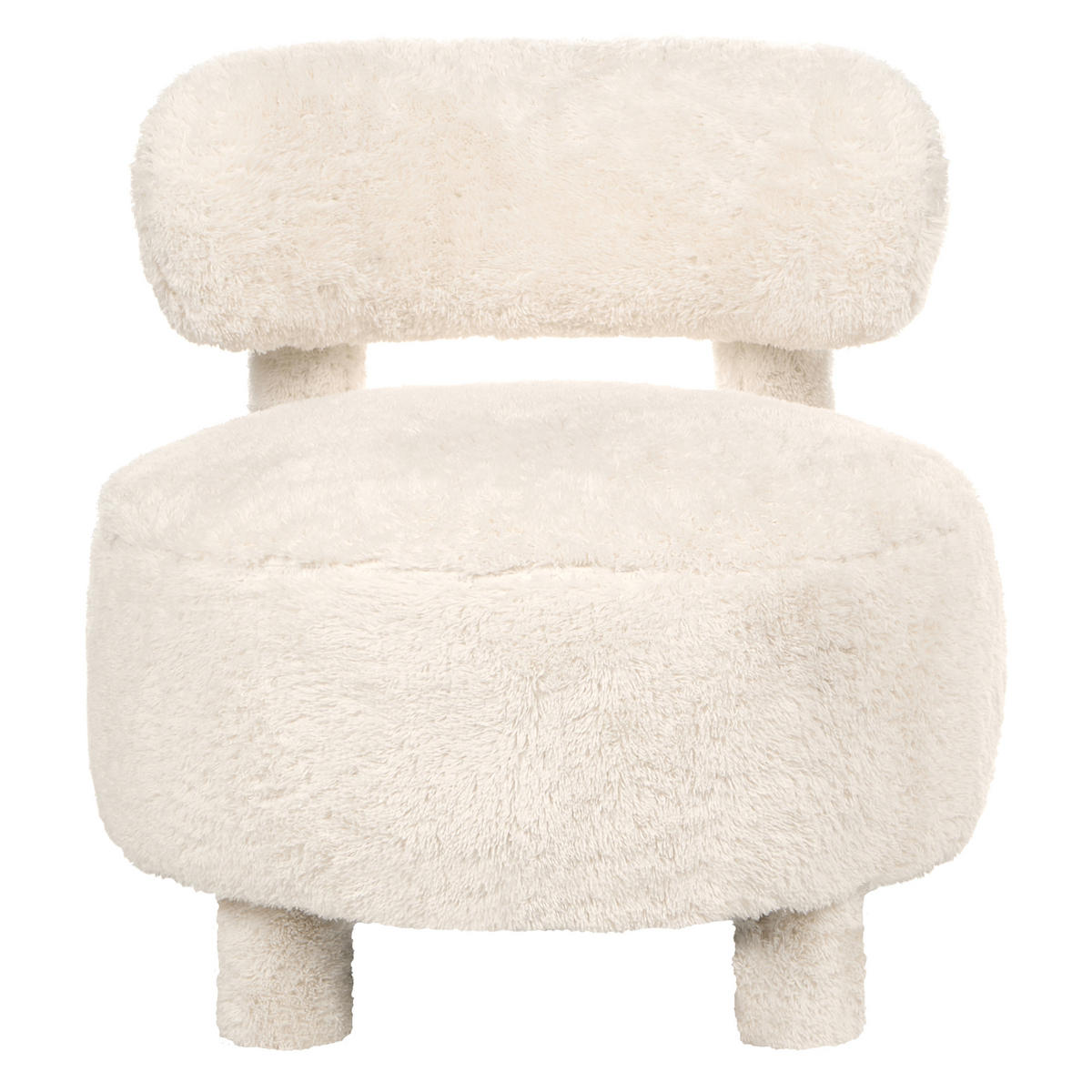 SESSEL Webpelz Hellbeige Hamina - Beige, Textil (76/74/74cm) - Beliani