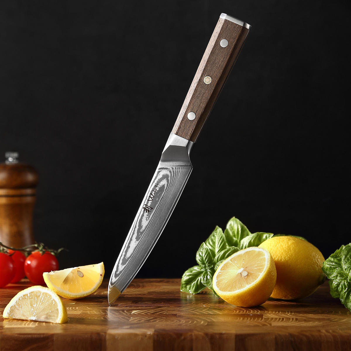 ALLZWECKMESSER 13 cm - Nussbaumfarben, Holz/Metall (24cm) - Wakoli