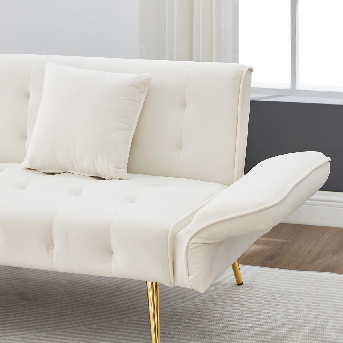 SOFABETT 178/82/70 cm Altweiß - Weiß, Textil (82/70/178cm)