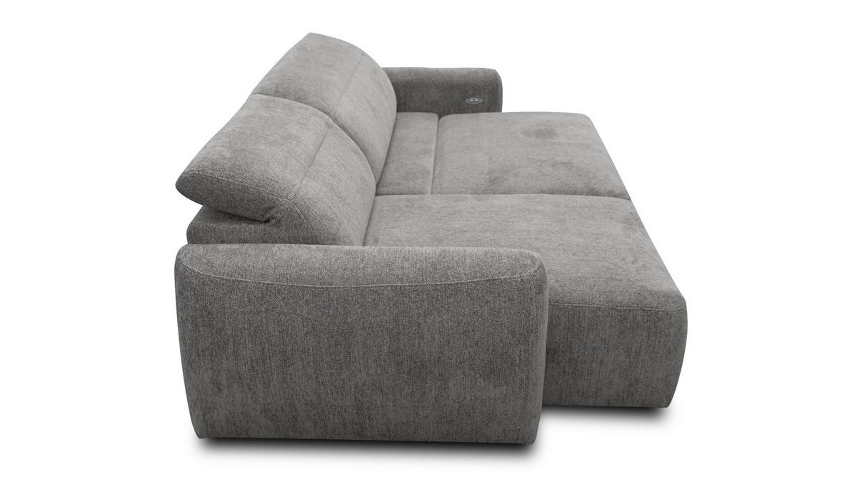 ECKSOFA NERO 4-Sitzer, platingrau - Schwarz/Grau, Holz/Textil (272/81/159cm) - Courtois Laville