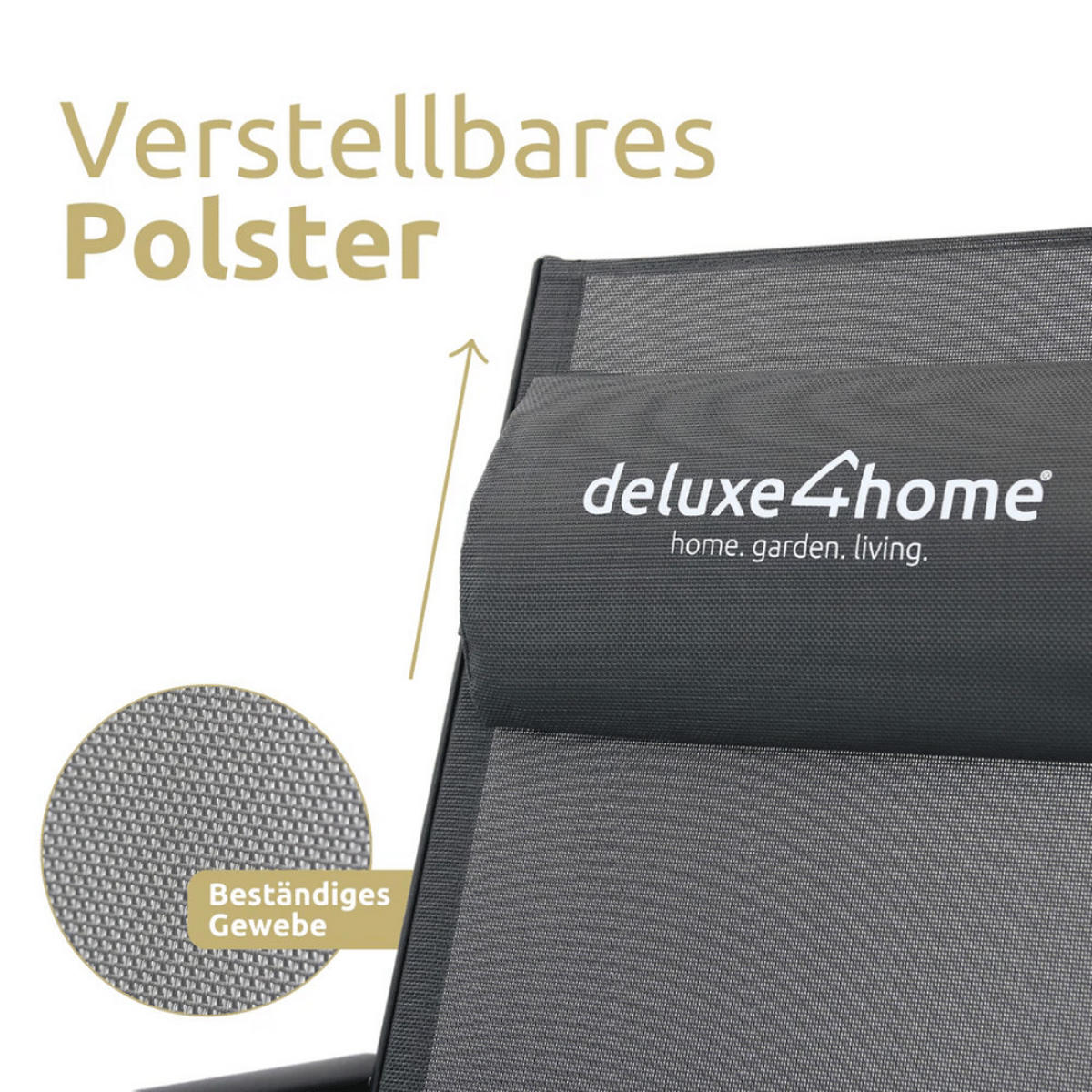 GARTENSTUHL Hochlehner Verstellbar 2er Set VOGT Anthrazit - Anthrazit, Metall (54/106/65cm) - DELUKE