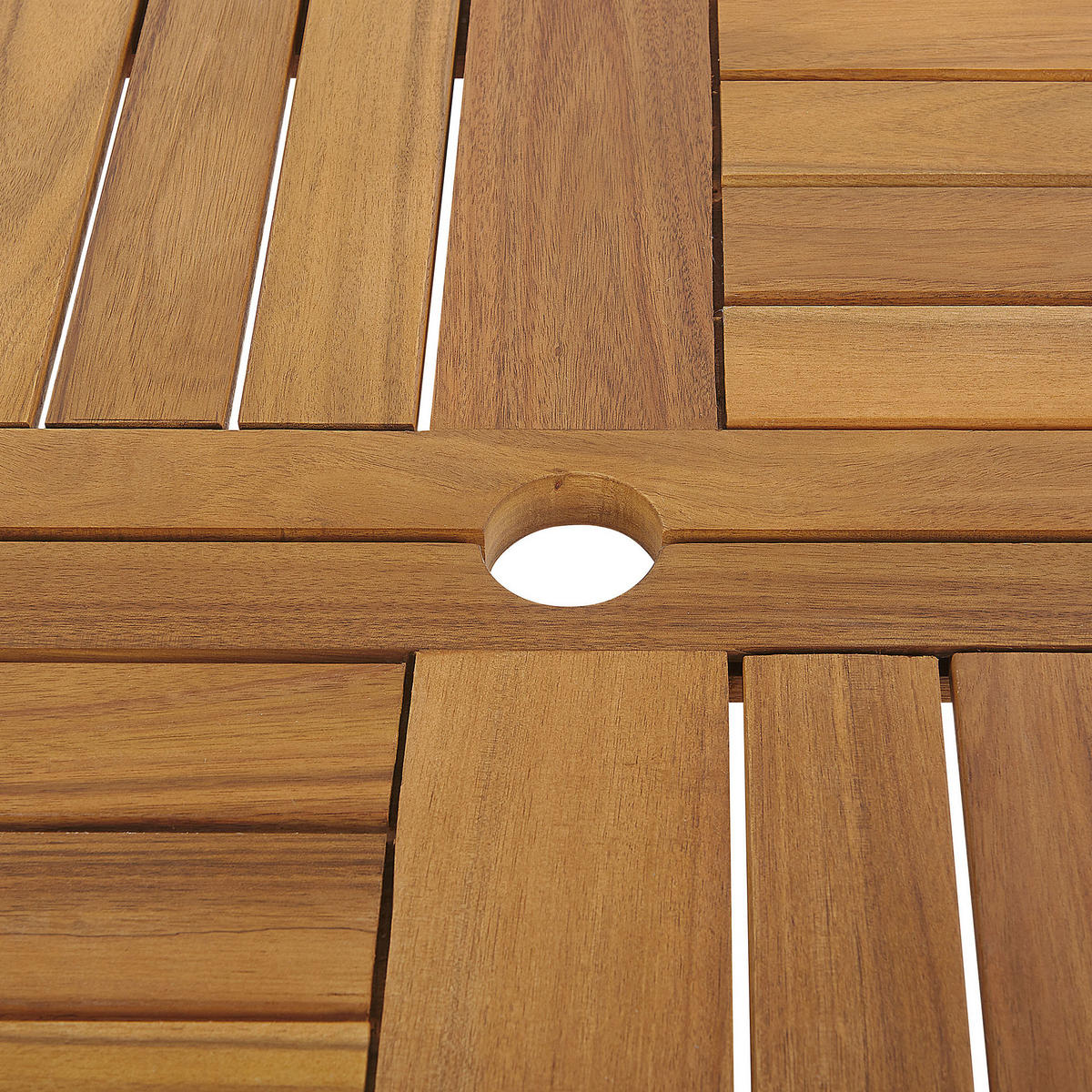 GARTENTISCH Akazienholz hellbraun 150 cm Tolve - Hellbraun, Holz (150/150/74cm) - Beliani