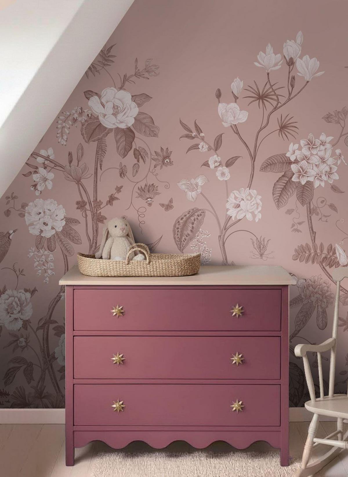FOTOTAPETE Blumen 2.5 x 2.79 m - Pink, Papier (250/279cm) - ESTAhome