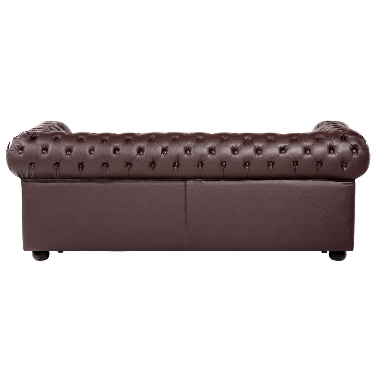 SOFA-SET 4-sitzer Leder Braun Chesterfield - Braun, Leder (195/70/90cm) - Beliani