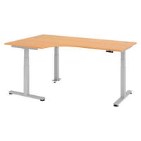 SCHREIBTISCH elektrisch XDSM 120/200/72 cm in Buchefarben/Silberfarben - Buchefarben/Silberfarben, Holzwerkstoff (120/200/72cm) - bümö