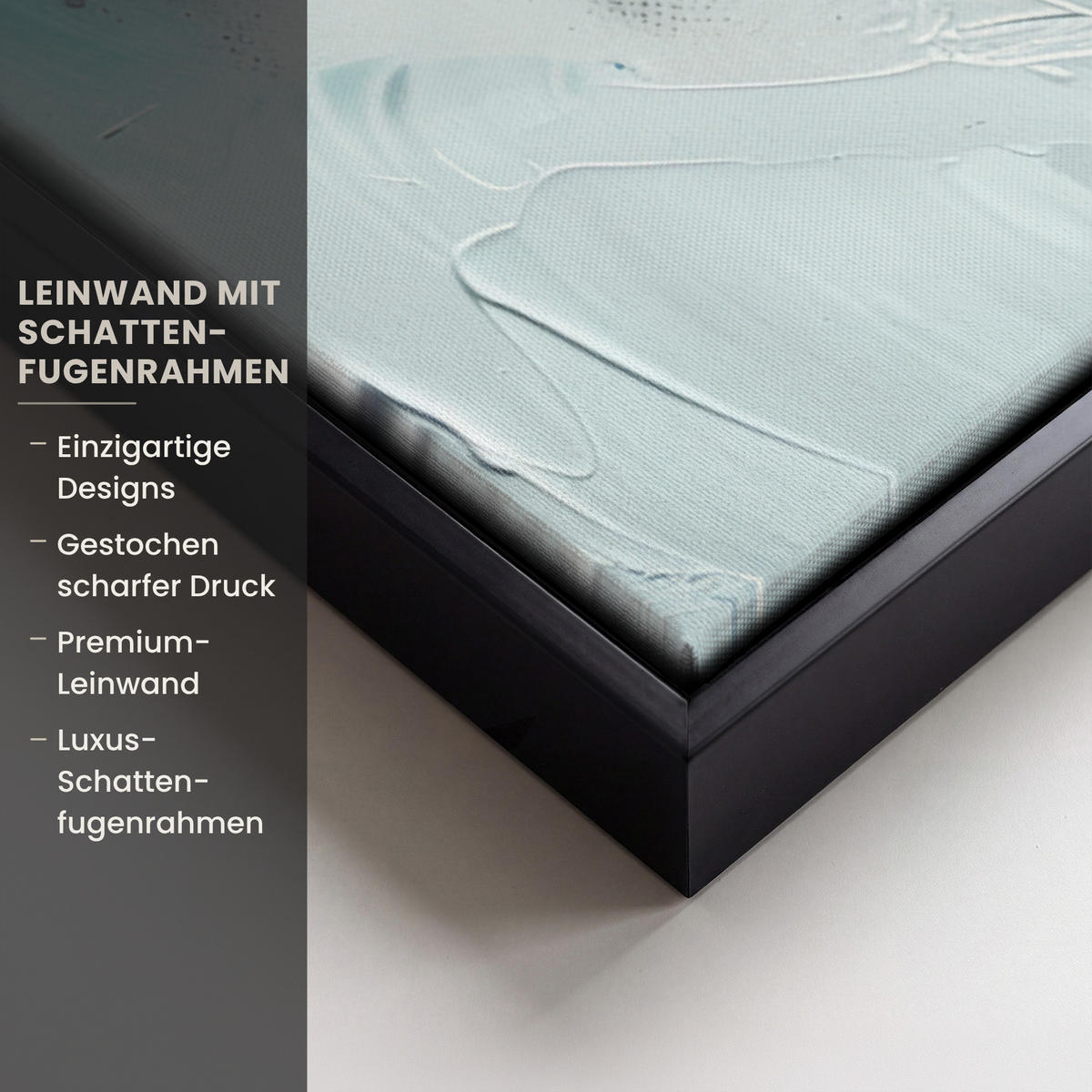 LEINWAND Bilder mit Rahmen - Abstrakt - Kunst - Gold - Blau - 100x70 - Petrol, Textil (100/70cm) - MuchoWow