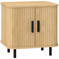 NACHTTISCH MDF Eiche - Eichefarben/Schwarz, Holzwerkstoff/Metall (48/40/48cm) - HOMCOM