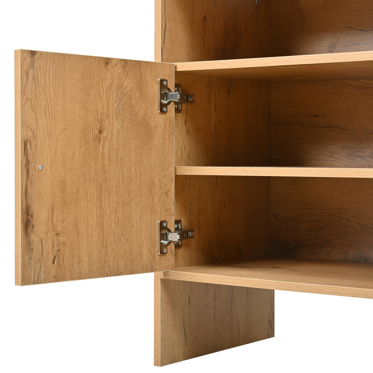 SIDEBOARD holzoptik & rattan mit 3 schubladen & 2 türen - Naturfarben, Holzwerkstoff (105/76/40cm) - Urban Meuble
