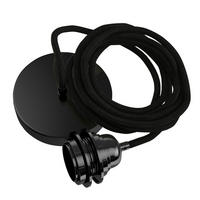 PENDELLEUCHTE Hang 1 Flammig Retro - Schwarz, Naturmaterialien (250/1/250cm) - HOOPZI