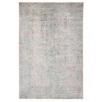 VINTAGE-TEPPICH Miray waschbar 80/150 cm - Türkis/Grau, Kunststoff (80/150cm) - benuta Nest