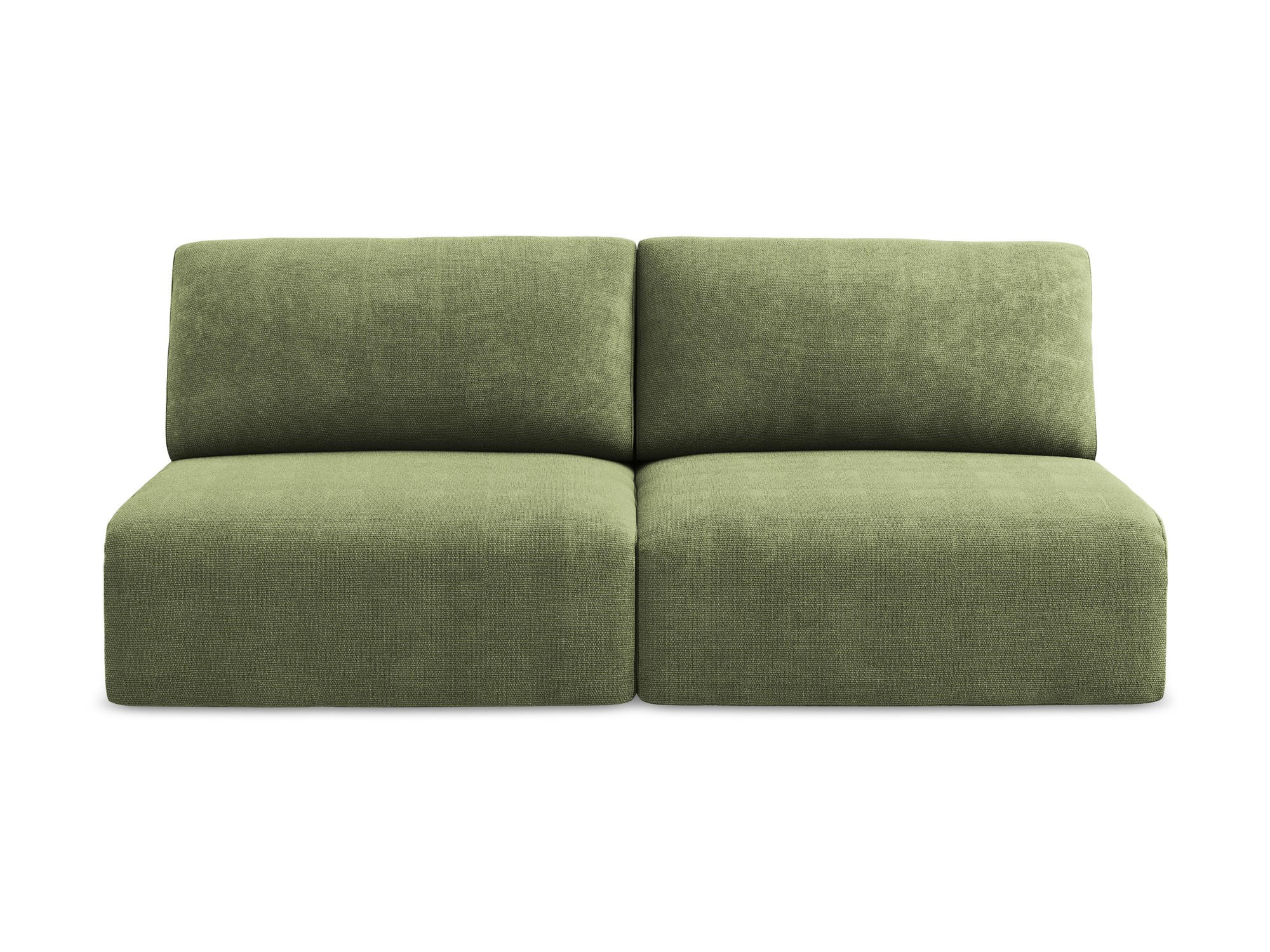 3-SITZER SOFA mit Schlaffunktion Chenille Stoff Grün - Schwarz/Grau, Kunststoff/Textil (216/79/102cm) - Makamii
