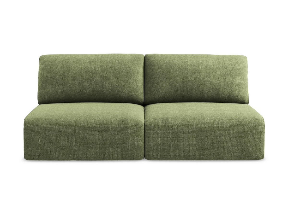 3-SITZER SOFA mit Schlaffunktion Chenille Stoff Grün - Schwarz/Grau, Kunststoff/Textil (216/79/102cm) - Makamii