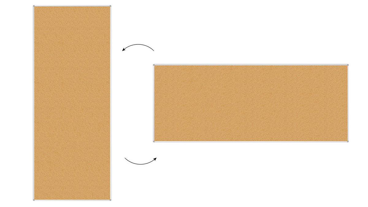 PINNWAND mit Alurahmen 300x120cm - Braun, Metall (300/120/1.6cm) - ALLboards