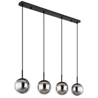 HÄNGELEUCHTE SAMOS Metall Schwarz Glas - Schwarz, Glas (90/15/120cm) - Globo Lighting