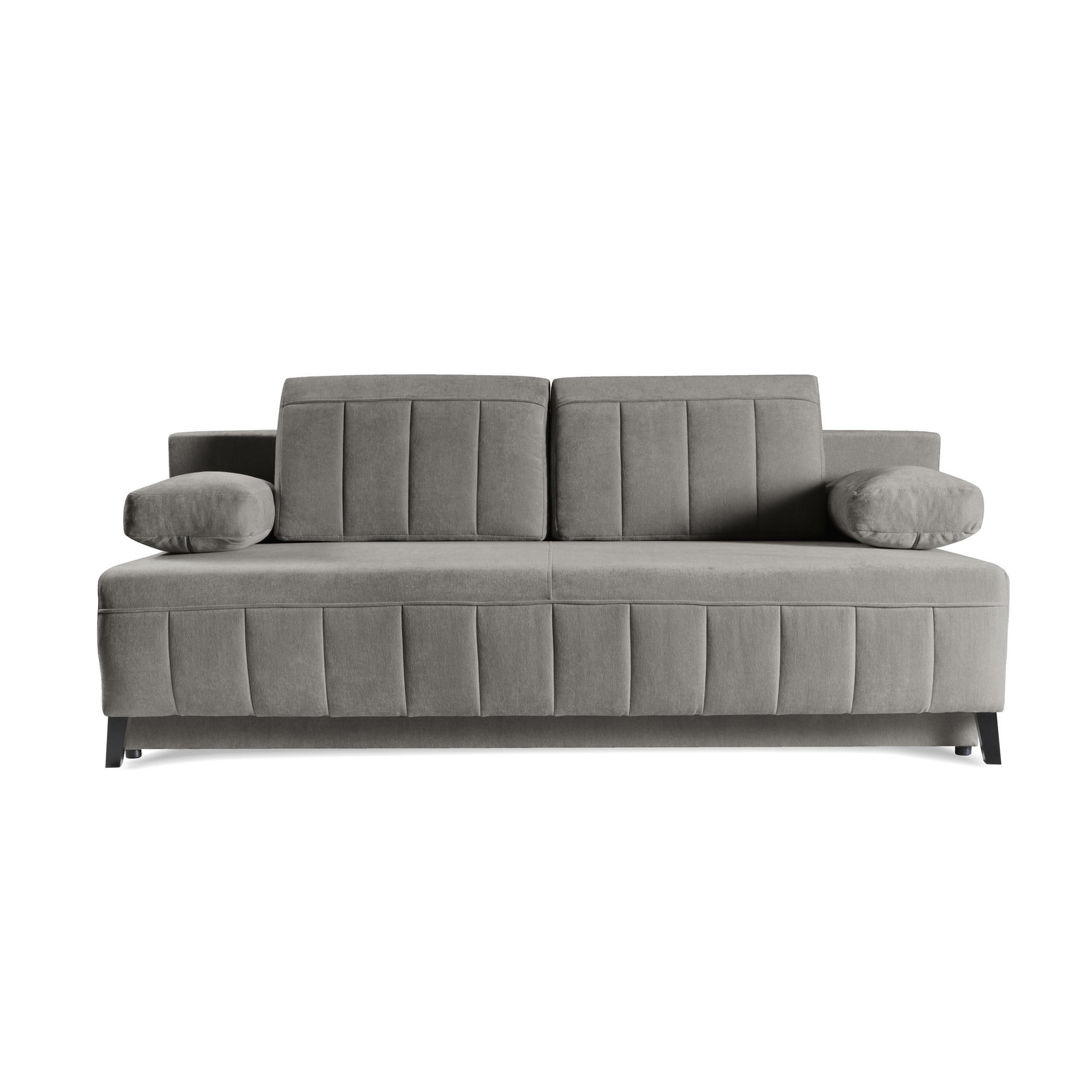 SCHLAFSOFA Aruna, Grau - Grau, Textil/Metall (200/90/98cm) - Bettso