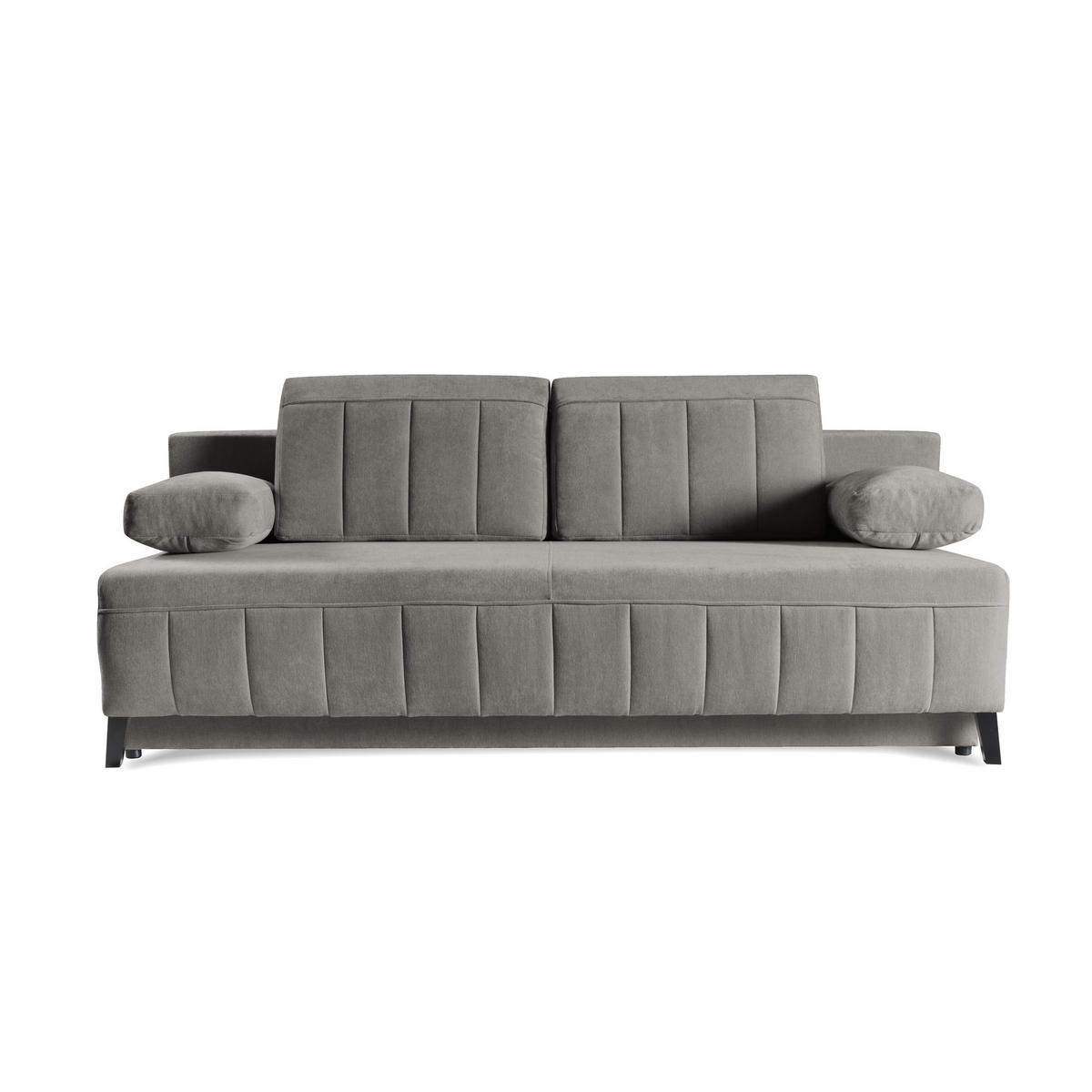 SCHLAFSOFA Aruna, Grau - Grau, Textil/Metall (200/90/98cm) - Bettso