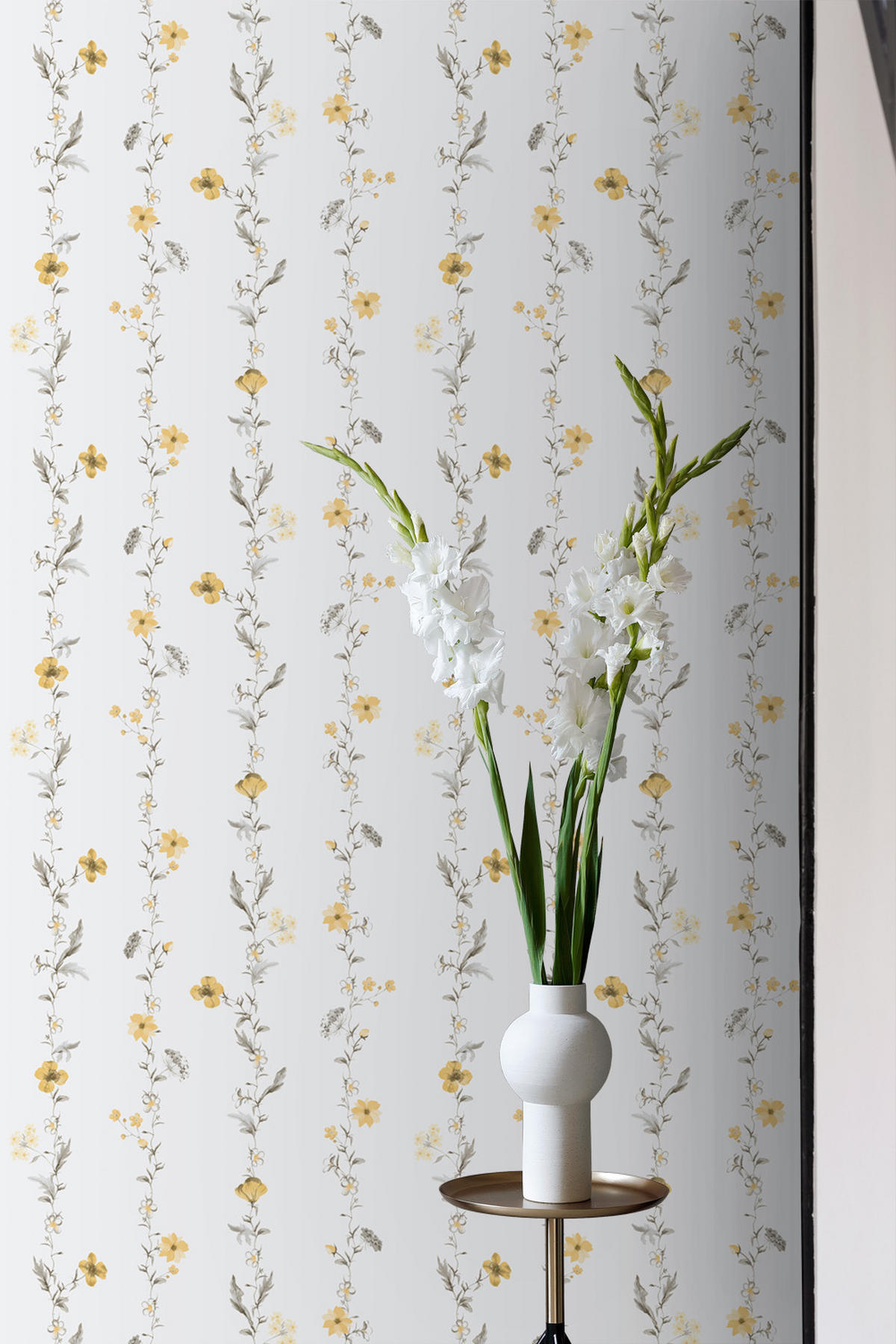 TAPETE Blumen 53 cm x 10 m - Gelb, Papier (53/1000cm) - Sanders & Sanders