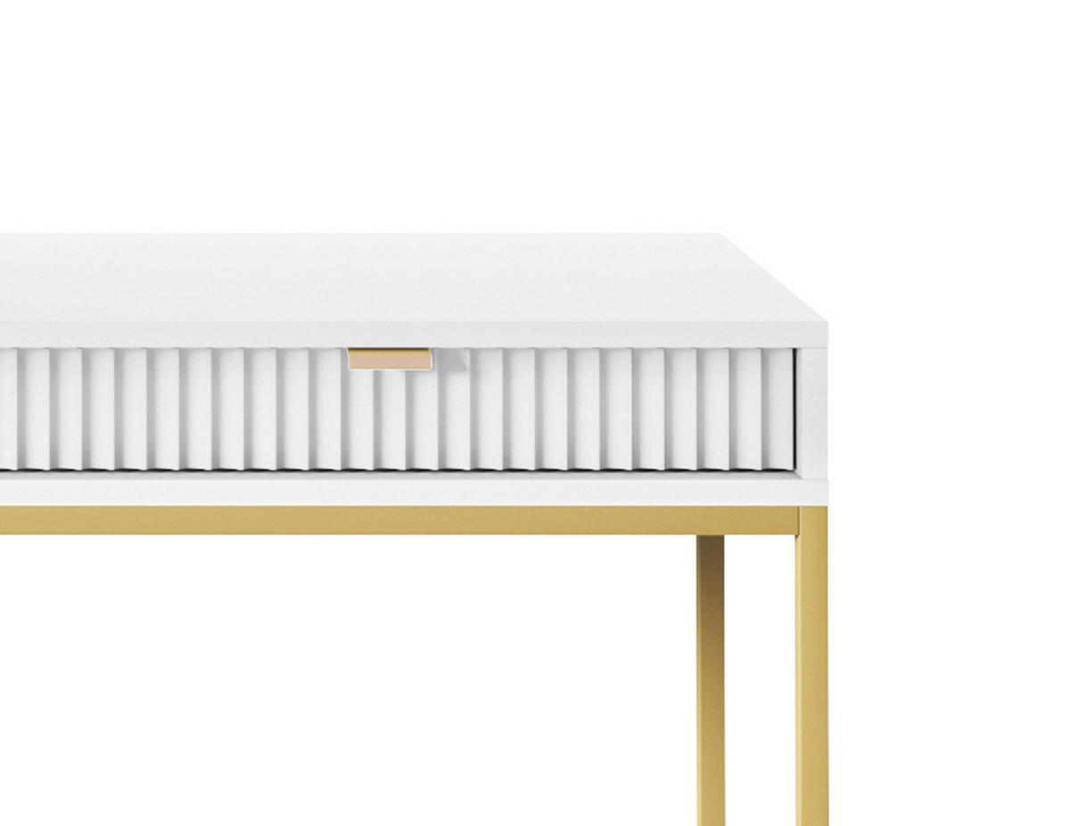 SCHMINKTISCH NOVA Weiß 104x77x50 cm Little table, Freistehend - Goldfarben/Weiß, Holzwerkstoff/Metall (50/104/77cm) - DomoHome