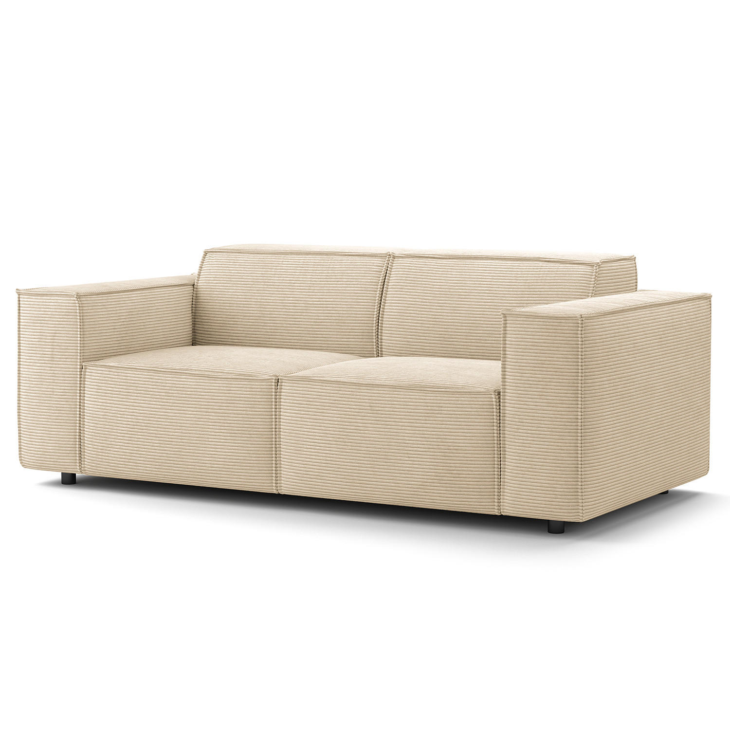 2-SITZER SOFA - Beige/Schwarz, Kunststoff/Textil (189/70/96cm) - home24