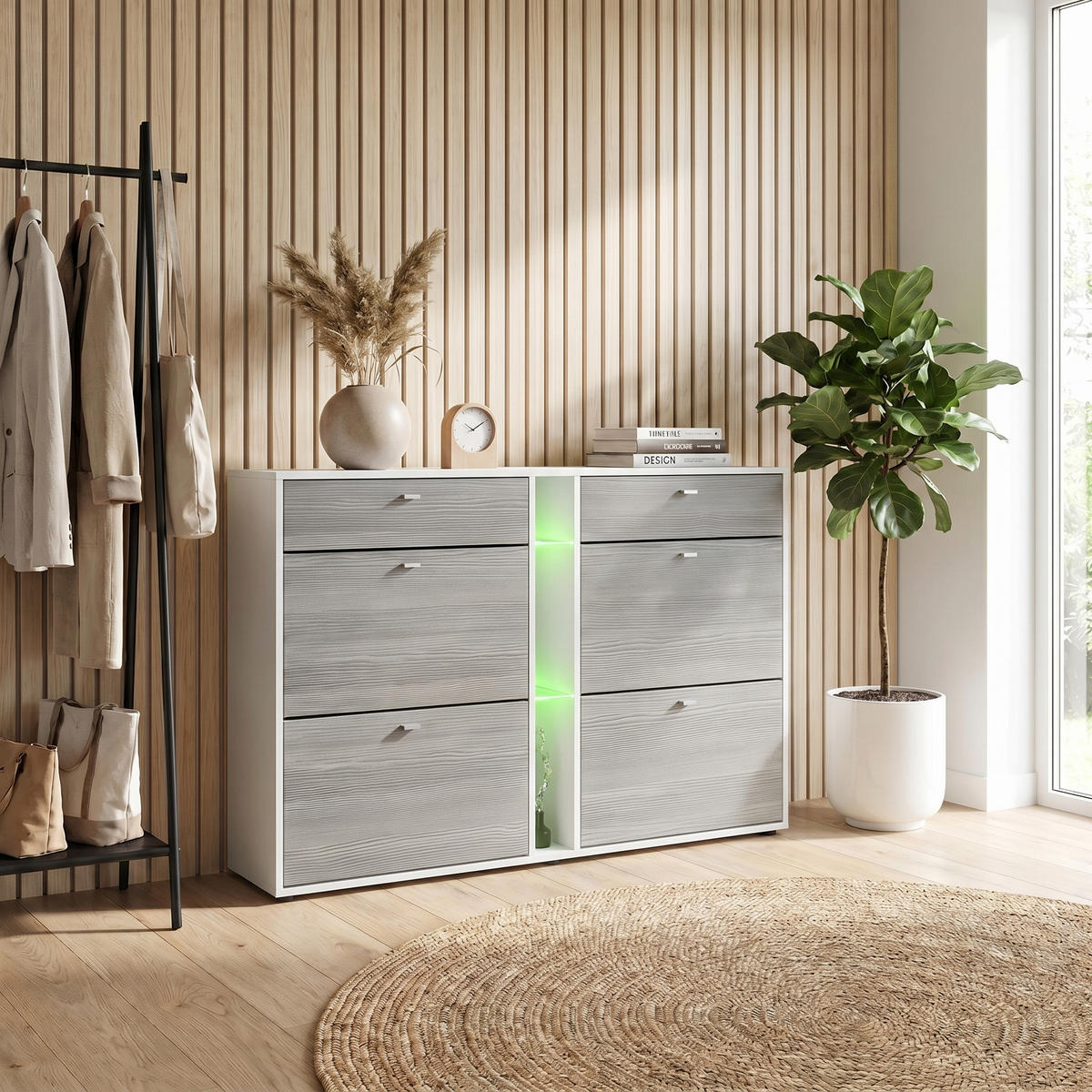 SCHUHSCHRANK Today Fronten in Avola-Anthrazit - Anthrazit, Holzwerkstoff (155.5/95/28cm) - Vladon