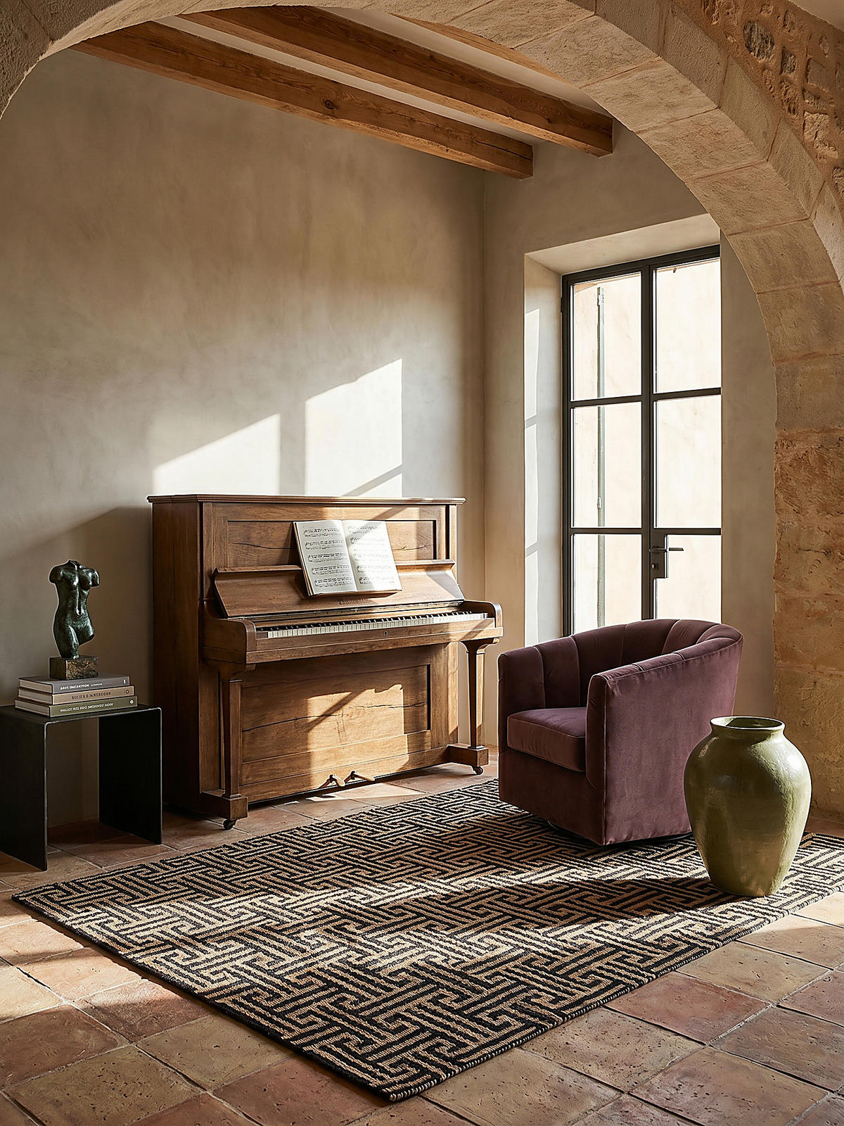 JUTETEPPICH CROFT, geometrisch, Natur-Schwarz, 200 x 290 cm - Braun, Textil (200/290cm) - KADIMA DESIGN
