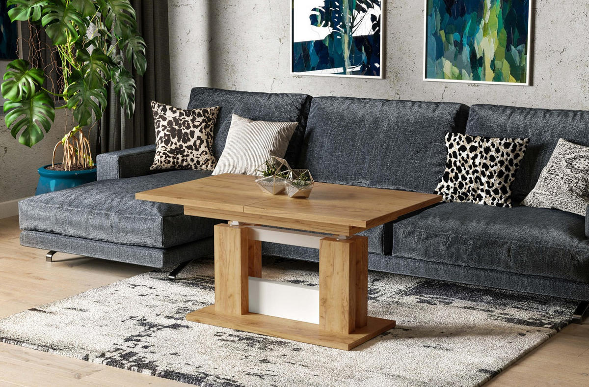 COUCHTISCH Fabel - Eiche Bianco, Holzwerkstoff (110/65/58cm) - Endo-Moebel