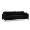 SOFA Mamaia aus Samt schwarz 4 Sitzplätze - Schwarz, Textil (92/75/217cm) - Micadoni
