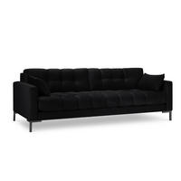 SOFA Mamaia aus Samt schwarz 4 Sitzplätze - Schwarz, Textil (92/75/217cm) - Micadoni