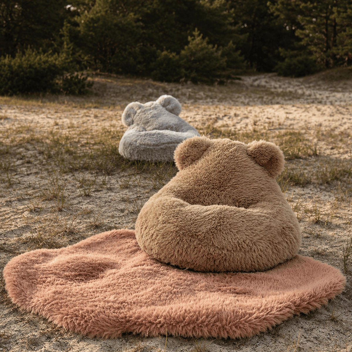 SITZSACK Teddy Mammoth flauschig - Braun, Textil (58/50/67cm) - MeowBaby