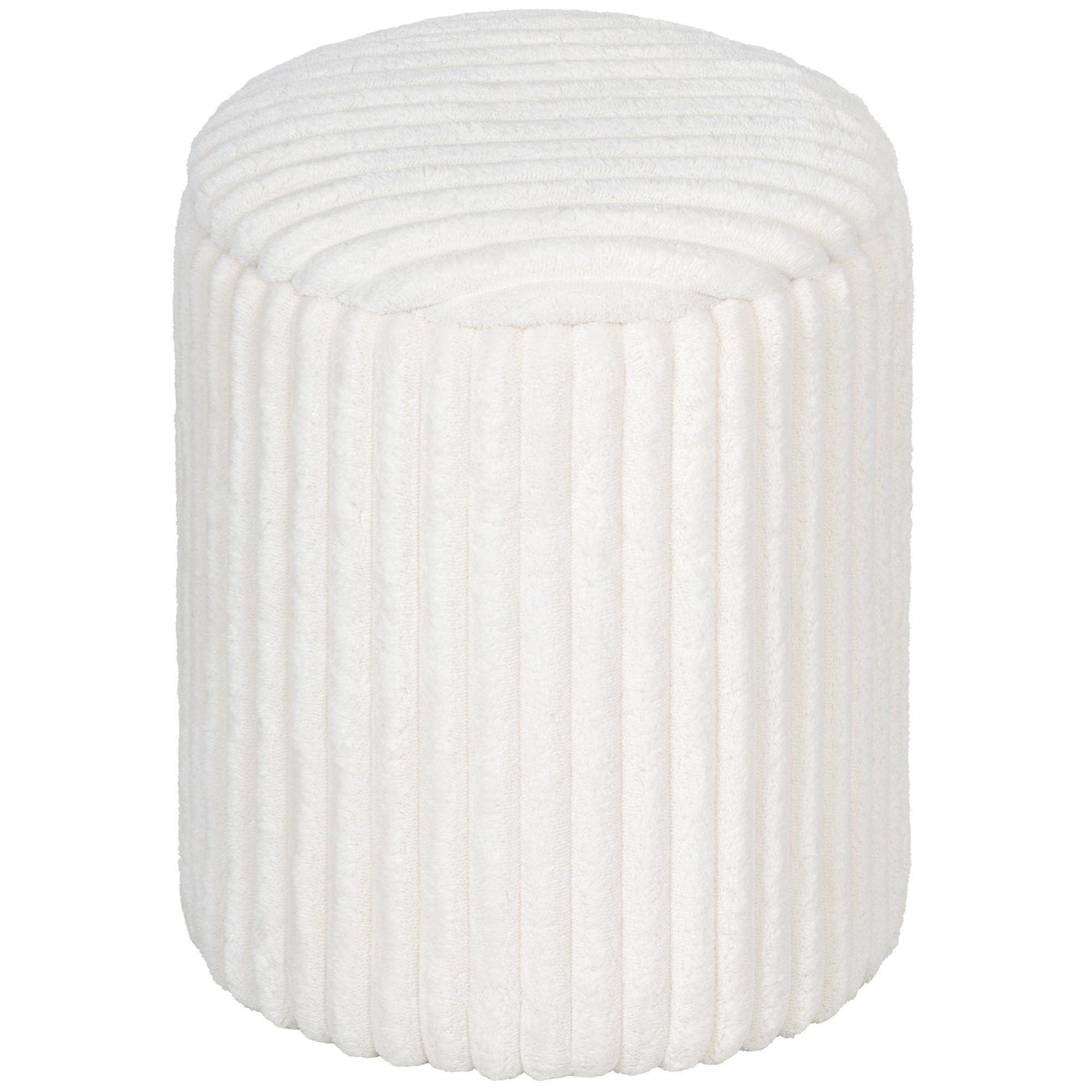 AUFBEWAHRUNGSHOCKER Cord Sperrholz Weiß - Weiß, Holzwerkstoff/Textil (35/45/35cm) - HOMCOM