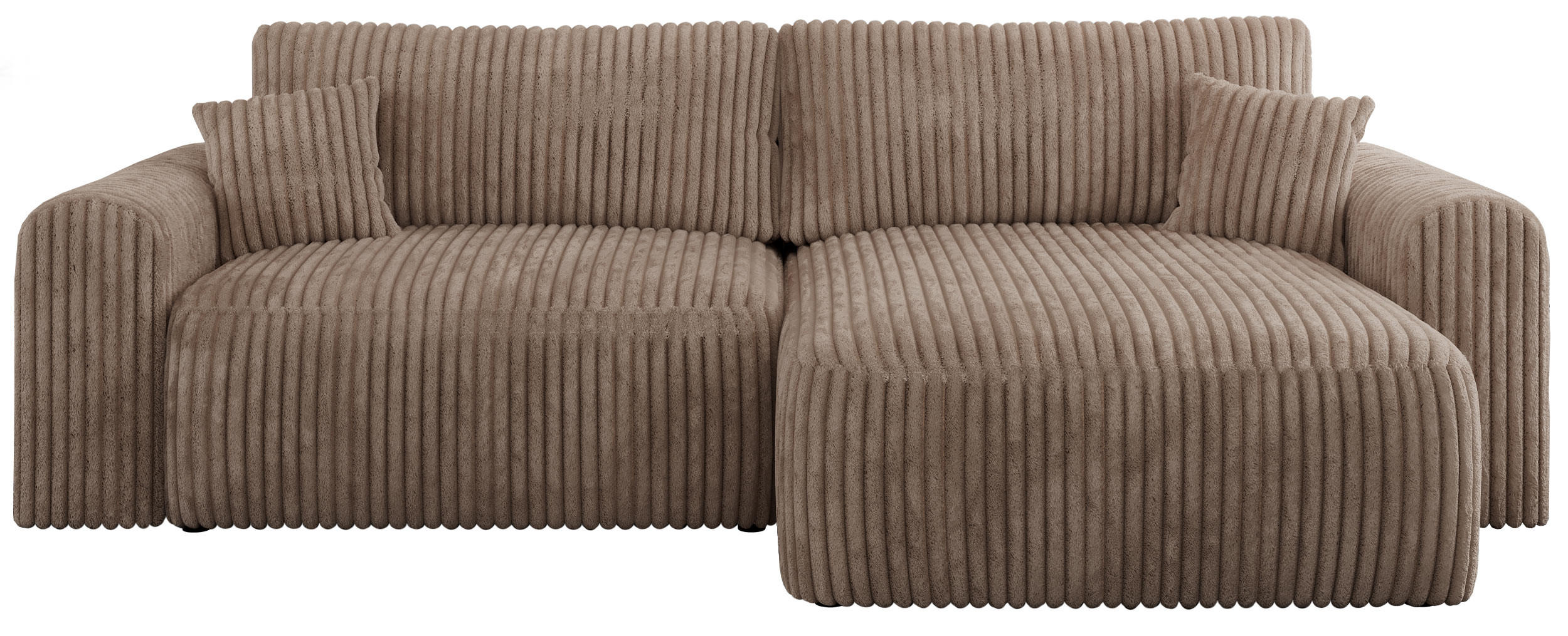 ECKSOFA NELSON Braun Cord - Schwarz/Braun, Kunststoff/Textil (274/152cm) - MKS