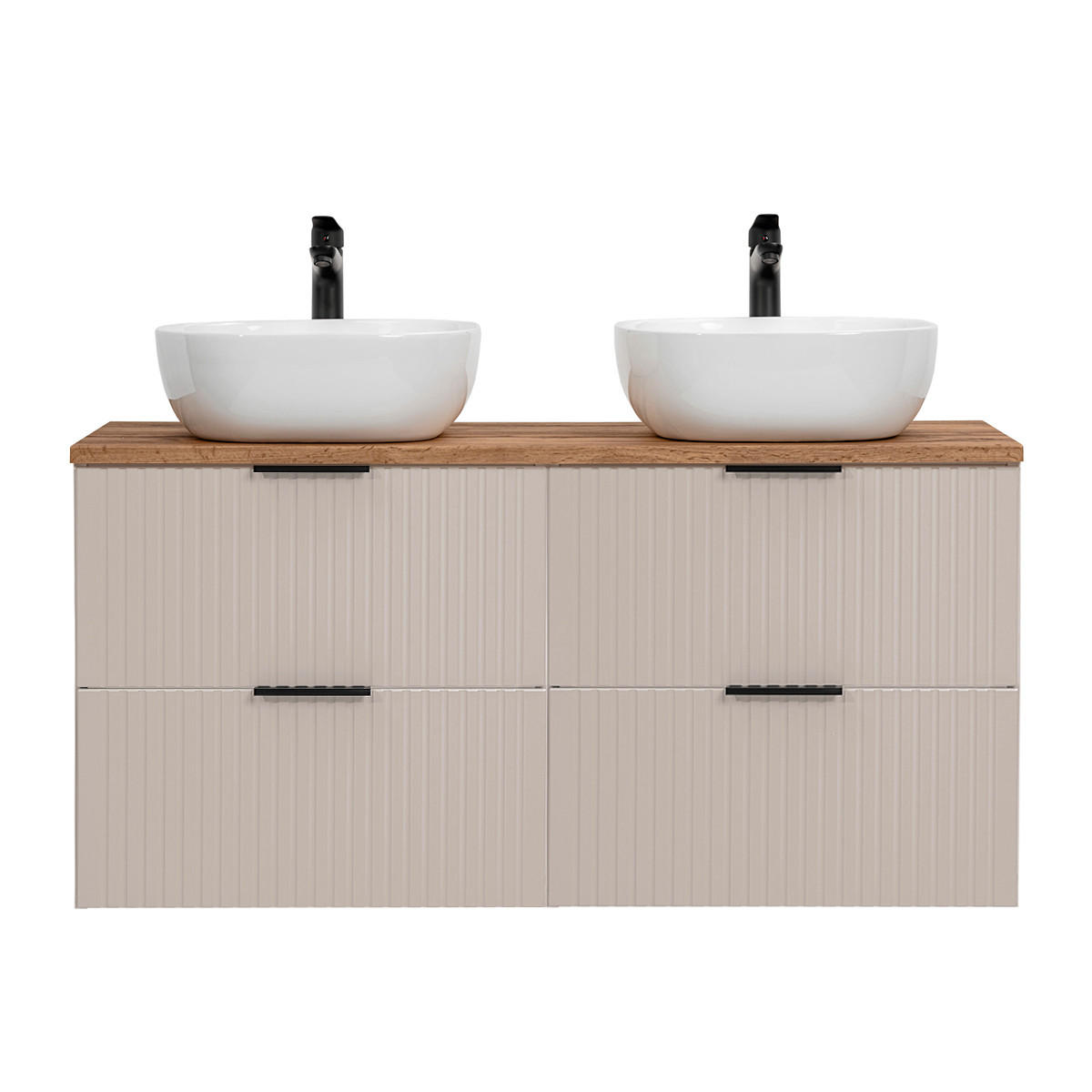 DOPPELWASCHTISCH 120.8cm Adriel Beige - Beige, Holzwerkstoff (120.8/59/46cm) - Petits-meubles