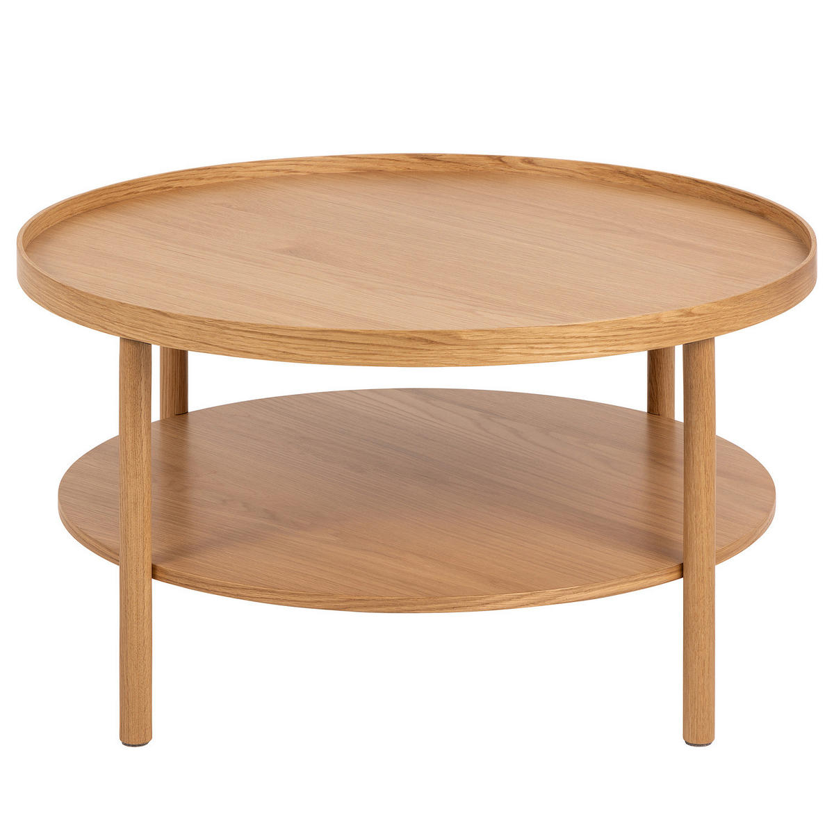 FURNIERTER COUCHTISCH - Eiche - Eichefarben, Holzwerkstoff (80/80/42cm) - home24