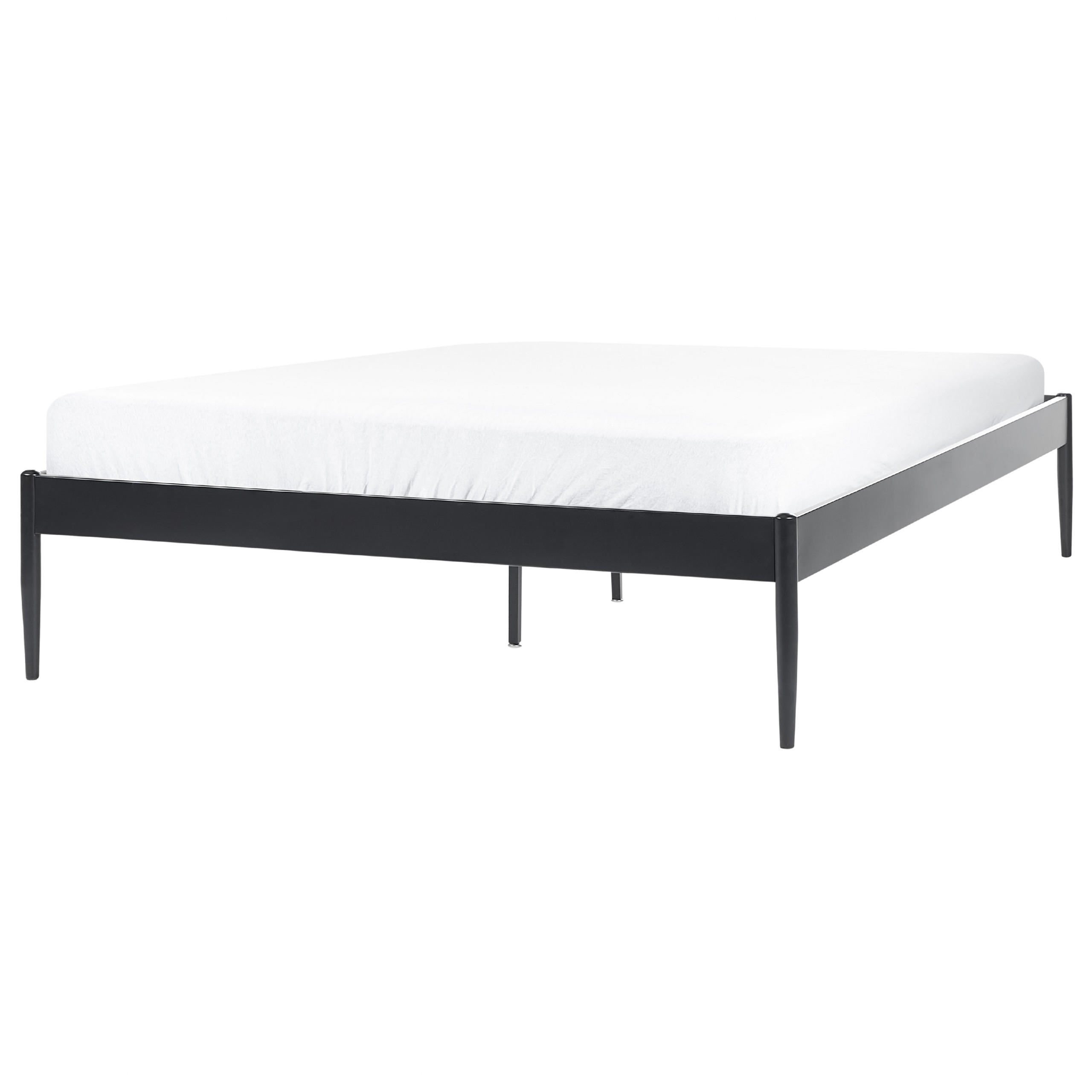 BETT mit Lattenrost 140/200 cm Schwarz Vaurs - Schwarz, Metall (140/200cm) - Beliani