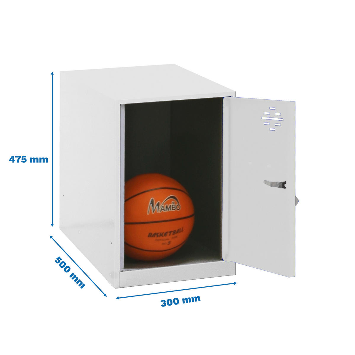 SCHLIESSFACHWÜRFEL Amego HxBxT 47,5x30x50 cm Ohne Standfüße Weiß-Weiß Spind - Weiß, Metall (30/47.5/50cm) - PROREGAL