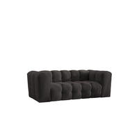 SOFA 2-Sitzer, Komfort, BALOO, Stoff Schenille, Schwarz - Schwarz, Holz (196/75/106cm) - Kaiser Möbel