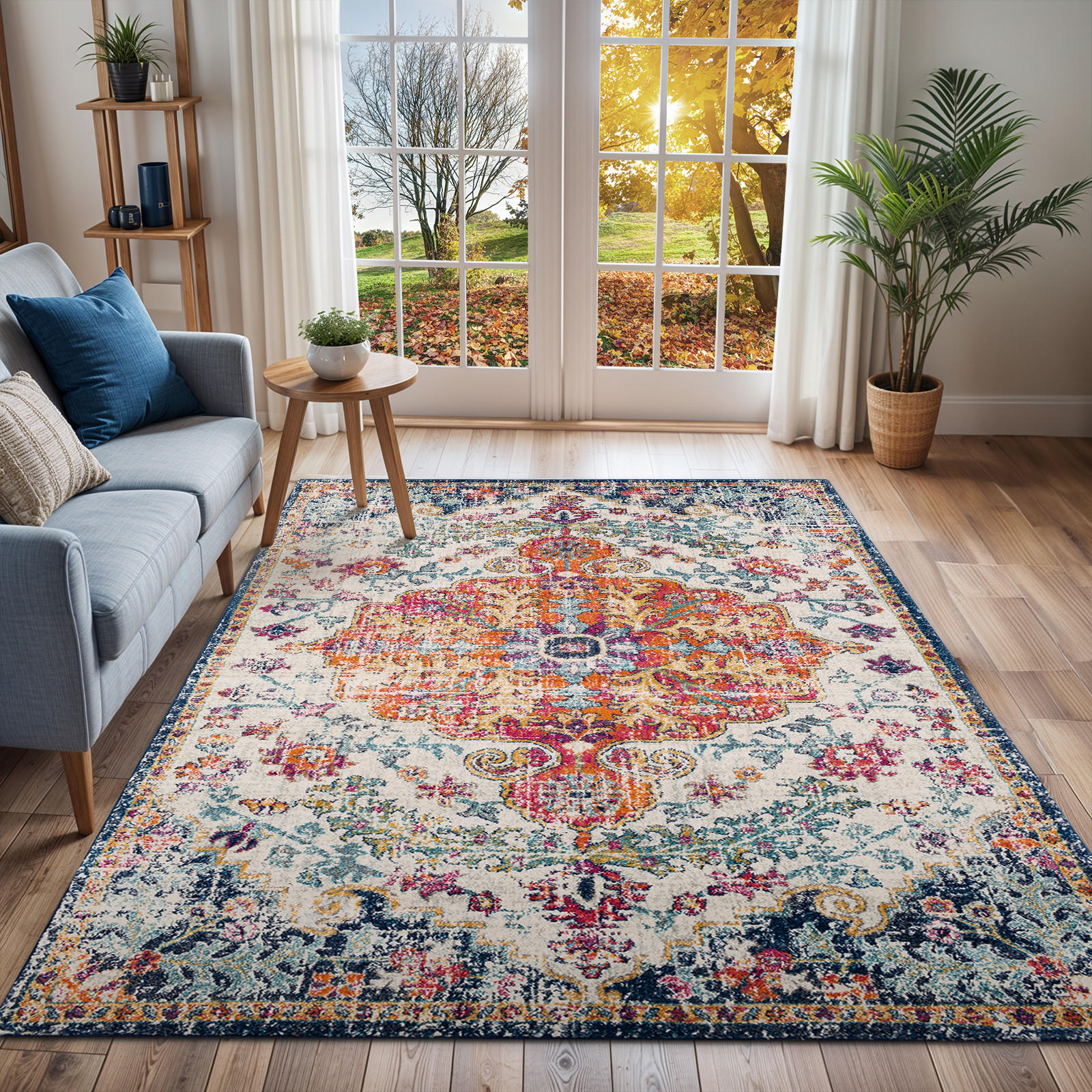 VINTAGE-TEPPICH 160/220 cm Mehrfarbig - Orange, Naturmaterialien/Textil (160/220cm) - LIVABLISS