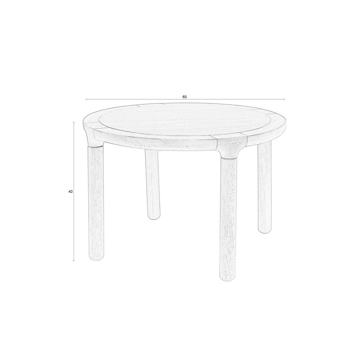 COUCHTISCH Storm Rund 60 cm Schwarz - Schwarz, Holz (60/60/40cm) - Zuiver
