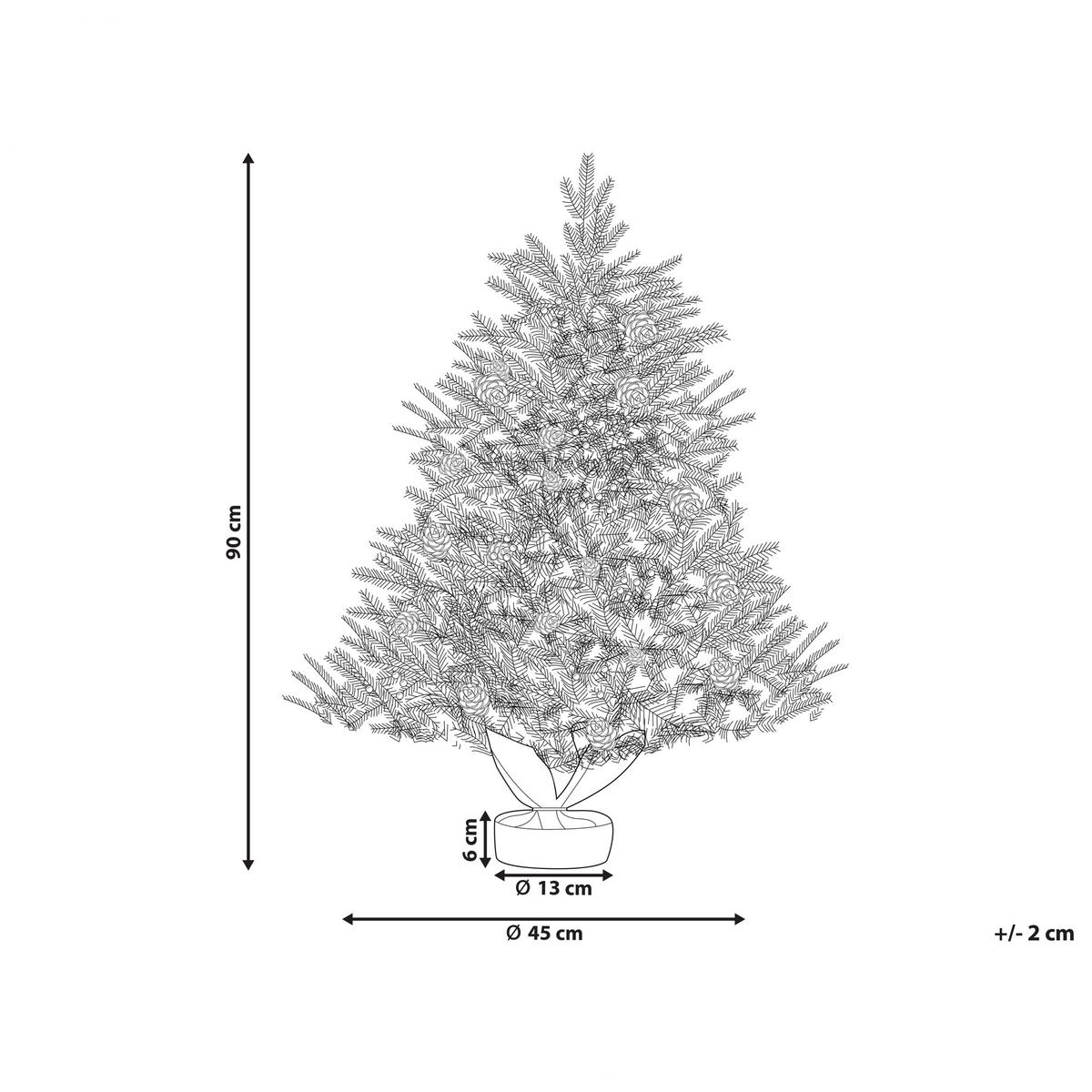 WEIHNACHTSBAUM 90 cm Grün Maligne - Grün, Kunststoff (90cm) - Beliani