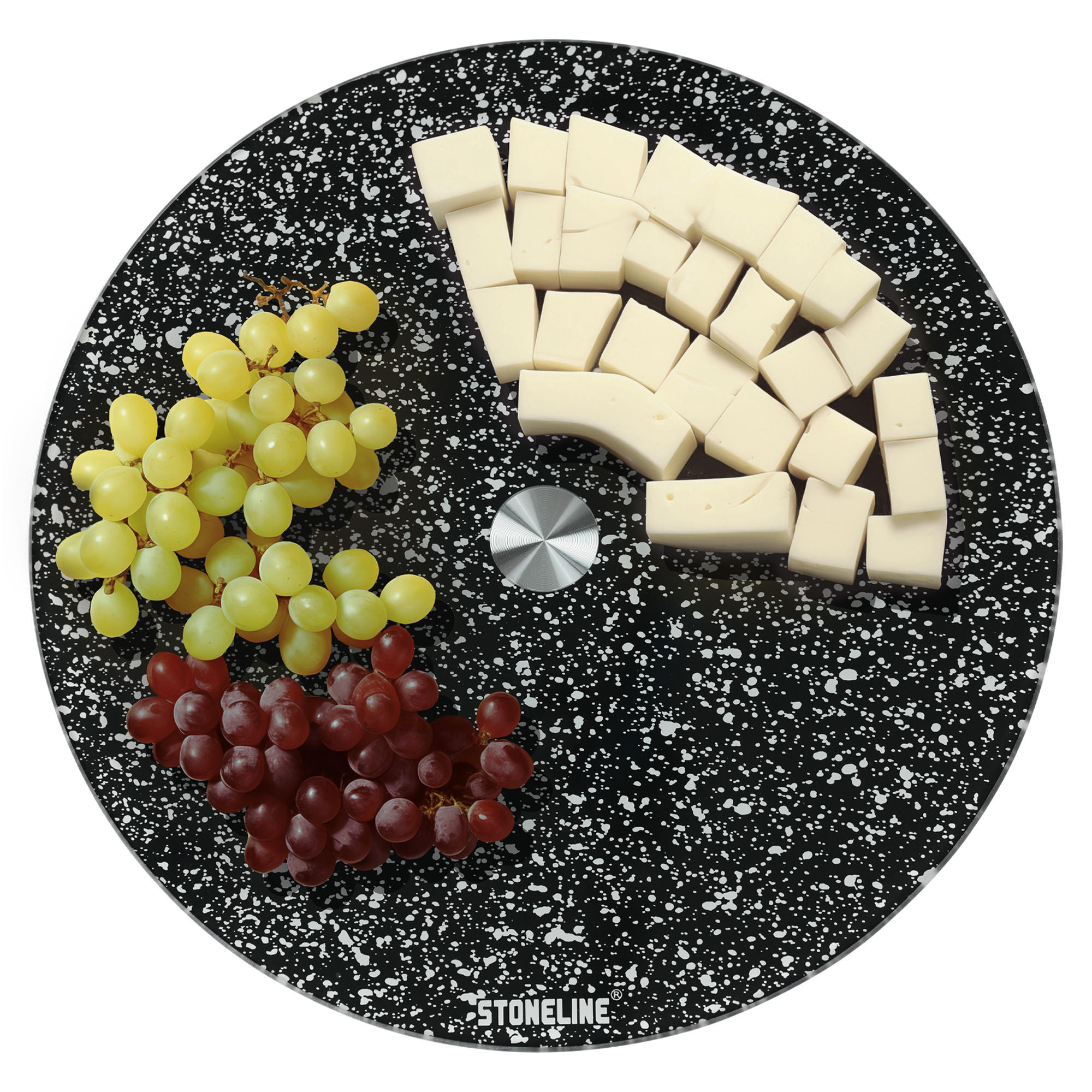 SERVIERPLATTE Drehbar 32 cm - Schwarz, Glas (33.5/2.6/33.5cm)