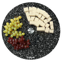 SERVIERPLATTE Drehbar 32 cm - Schwarz, Glas (33.5/2.6/33.5cm)