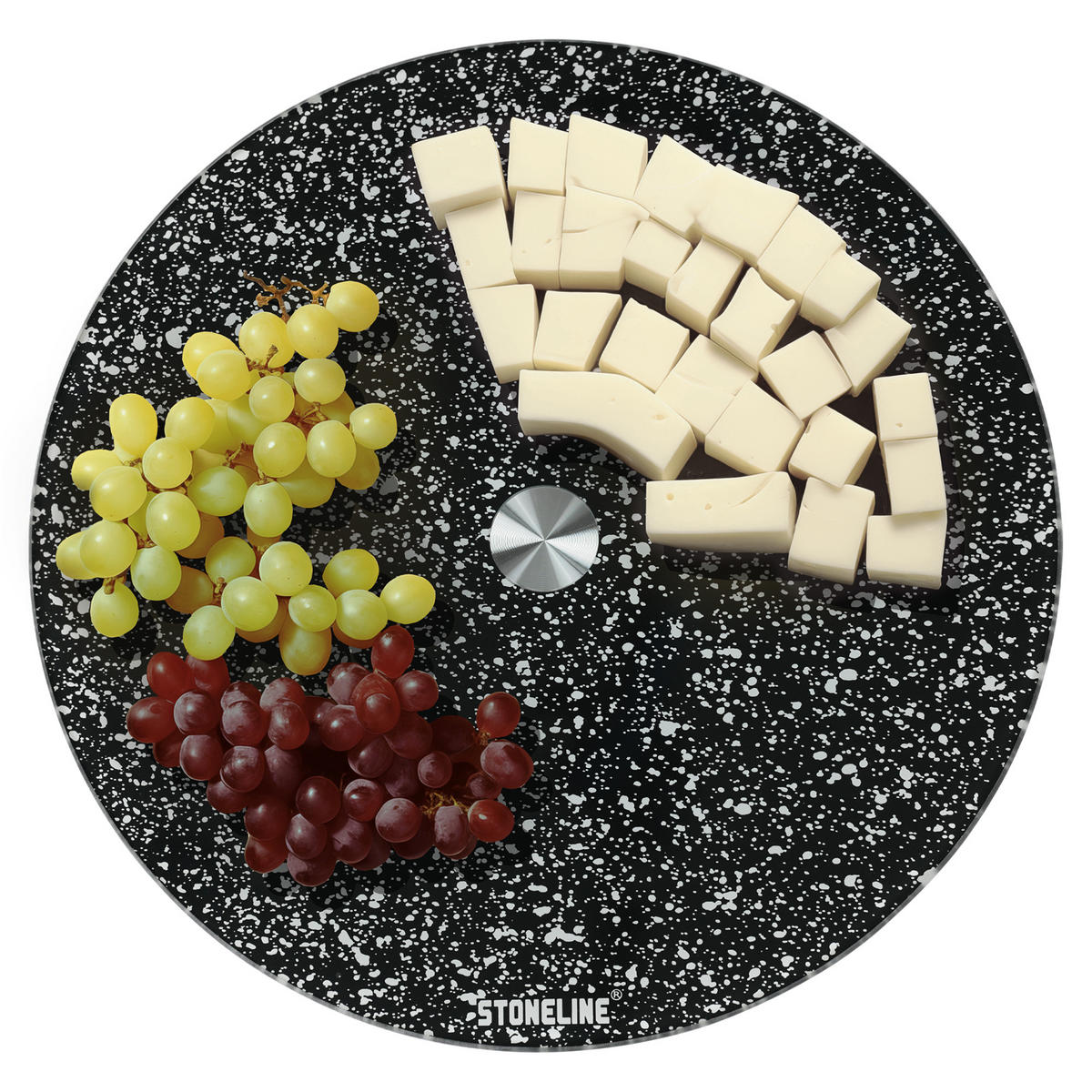 SERVIERPLATTE Drehbar 32 cm - Schwarz, Glas (33.5/2.6/33.5cm)